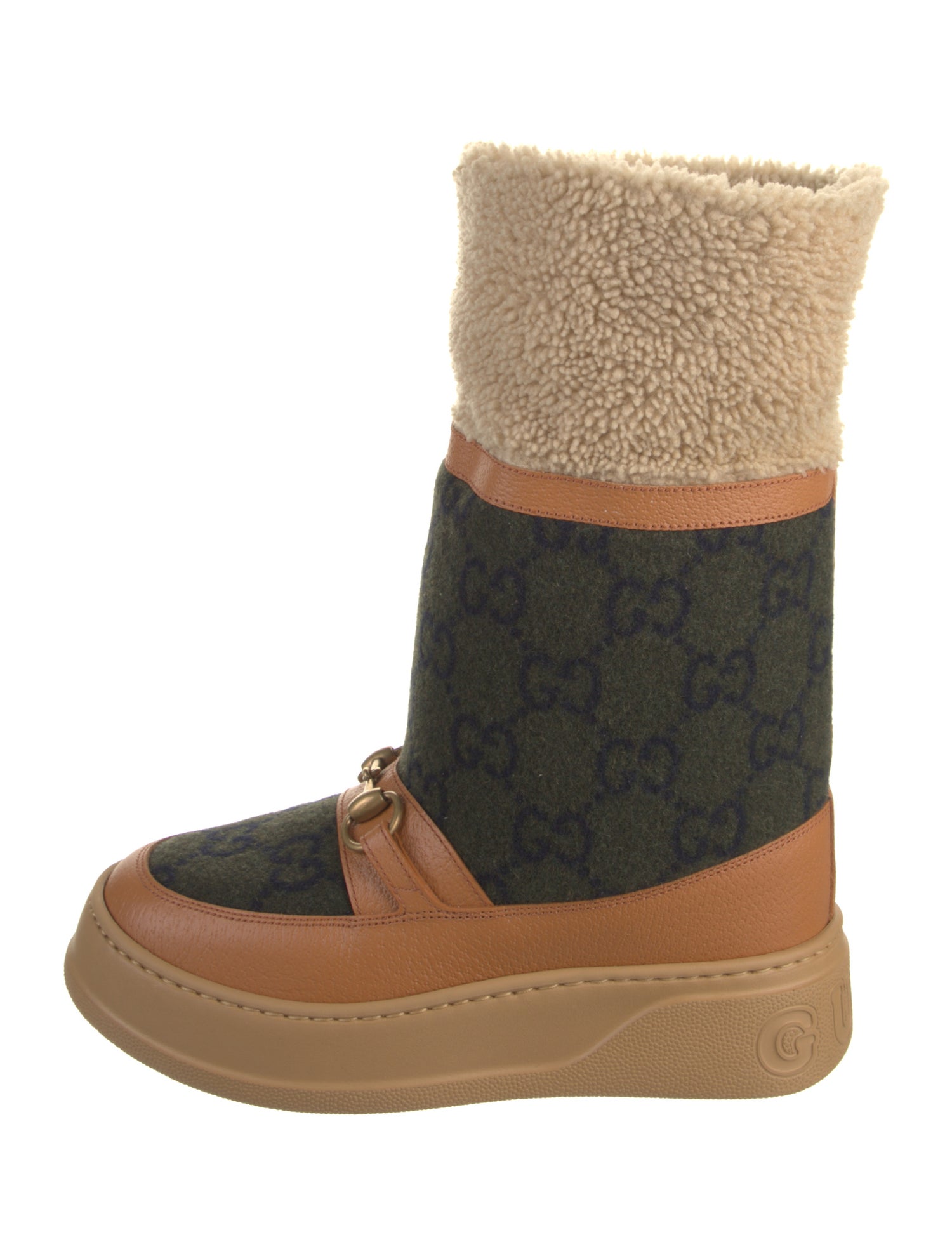 Gucci GG Logo Wool Lace-Up Boots