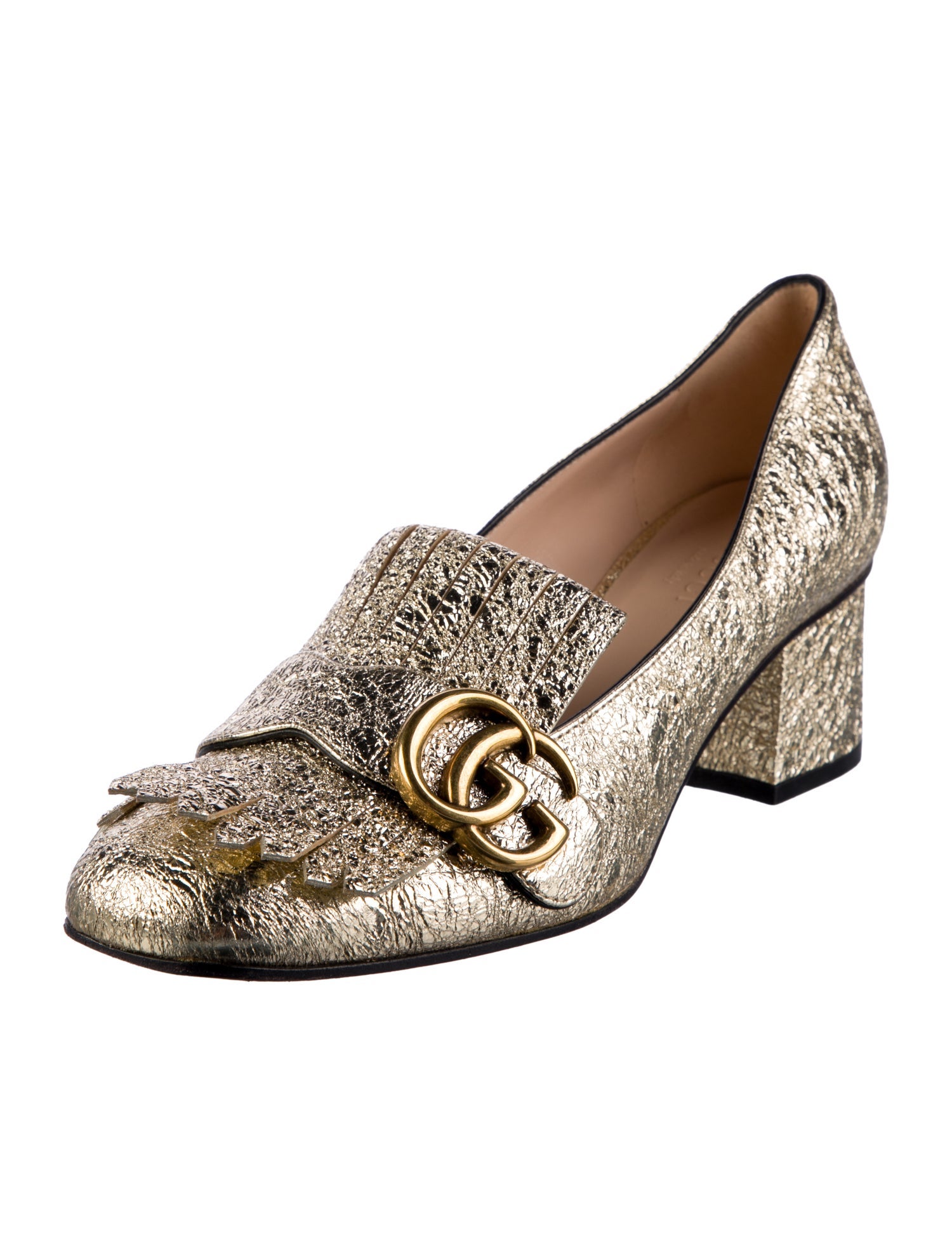 Gucci Double G Logo Leather Pumps