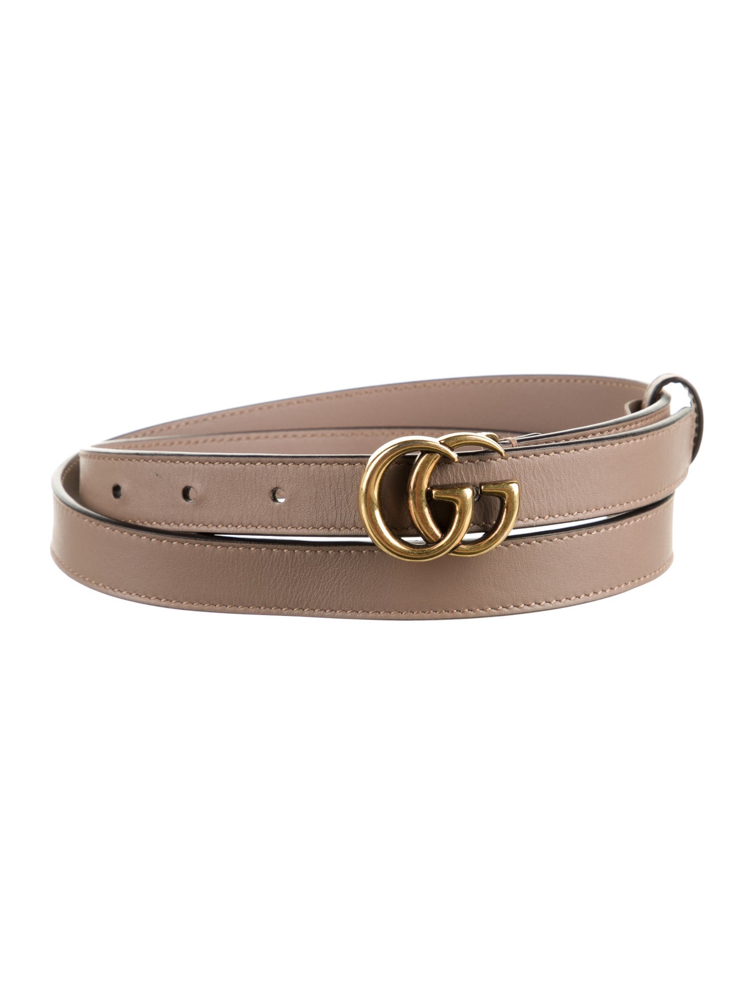 Gucci Double G Logo Skinny Belt