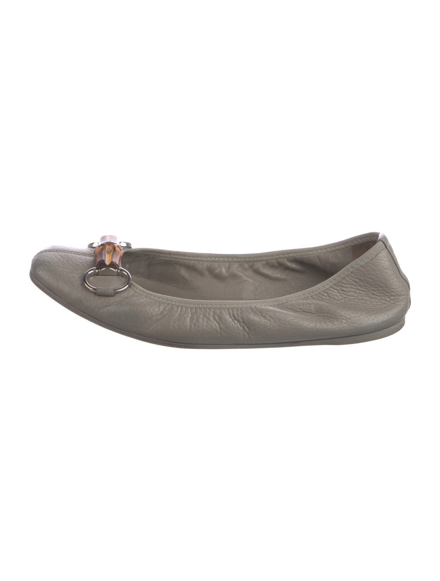 Gucci Horsebit Accent Leather Ballet Flats