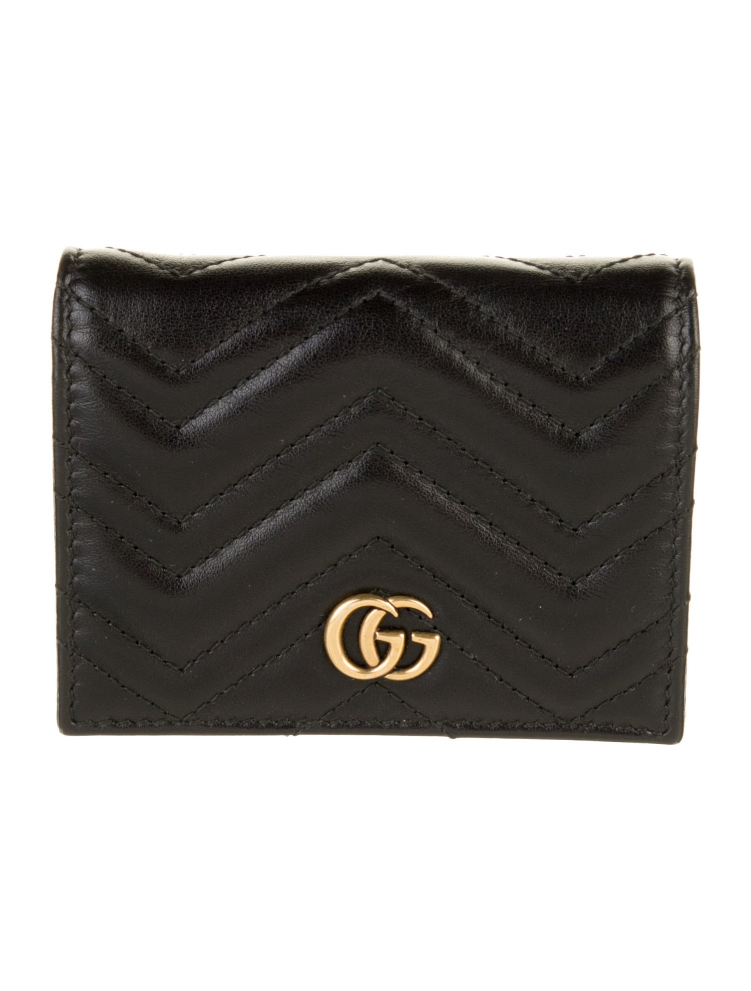 Gucci Double G Logo Leather Compact Wallet
