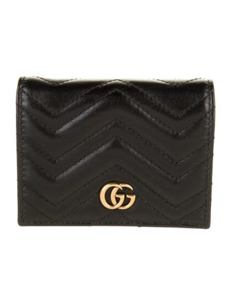 Gucci Double G Logo Leather Compact Wallet
