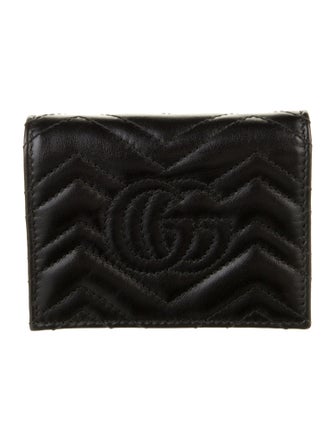 Gucci Double G Logo Leather Compact Wallet