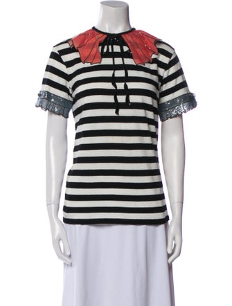 Gucci Striped Crew Neck Polo