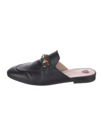 Gucci Web Accent Leather Mules