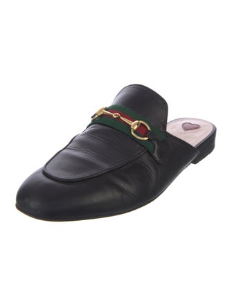 Gucci Web Accent Leather Mules