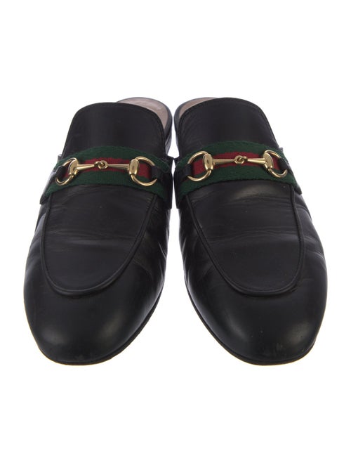 Gucci Web Accent Leather Mules