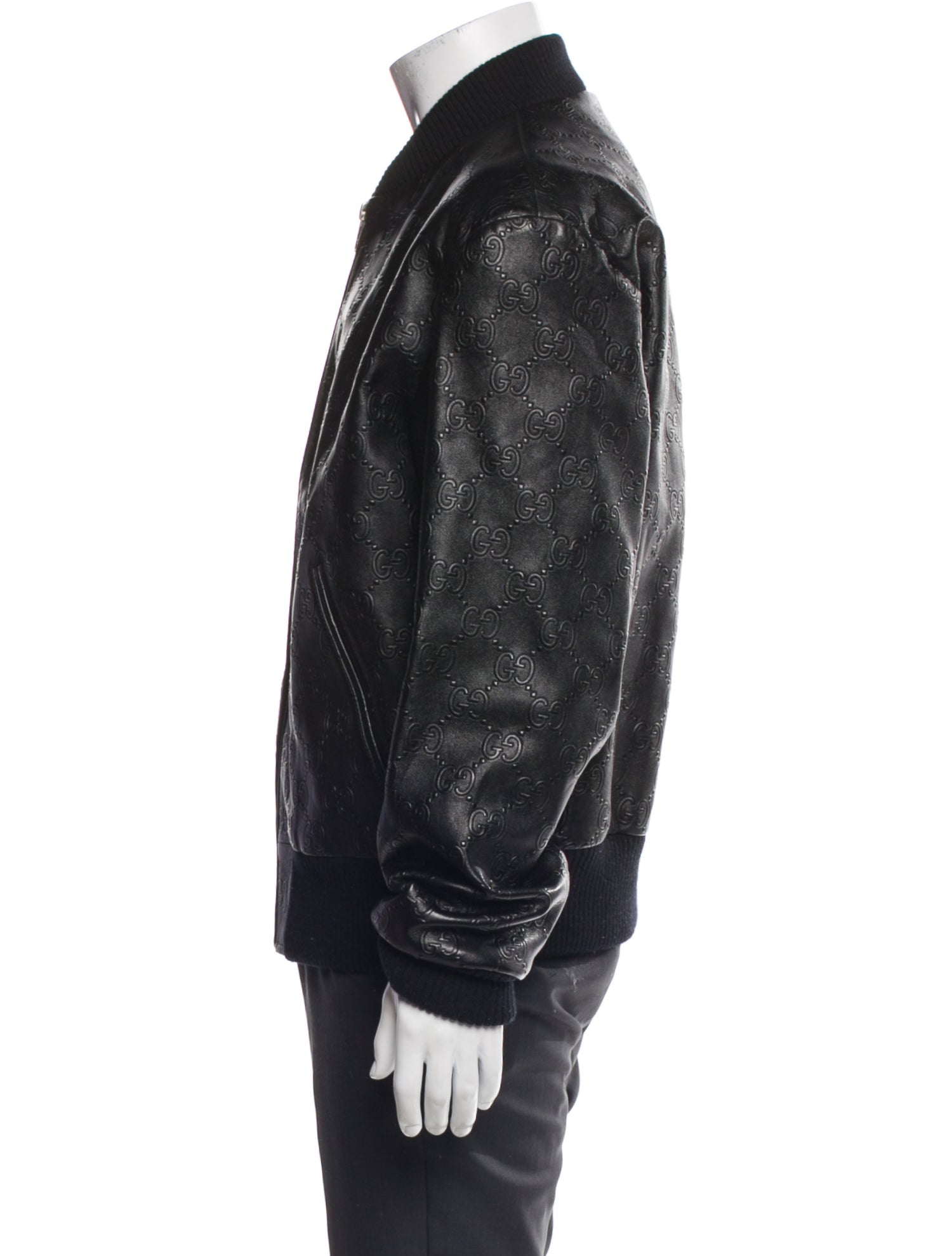 Gucci GG Embossed Lambskin Bomber Jacket