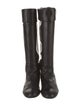 Gucci Web Accent Leather Riding Boots