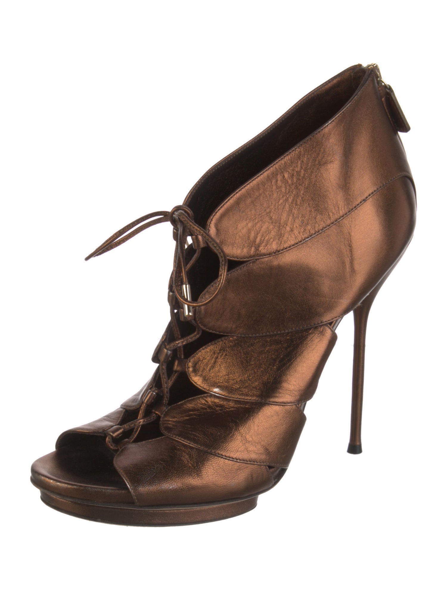 Gucci Leather Lace-Up Boots