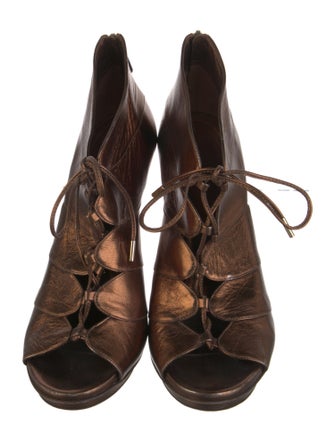 Gucci Leather Lace-Up Boots