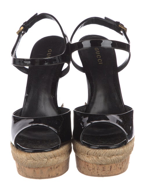 Gucci Patent Leather Colorblock Pattern Slingback Pumps