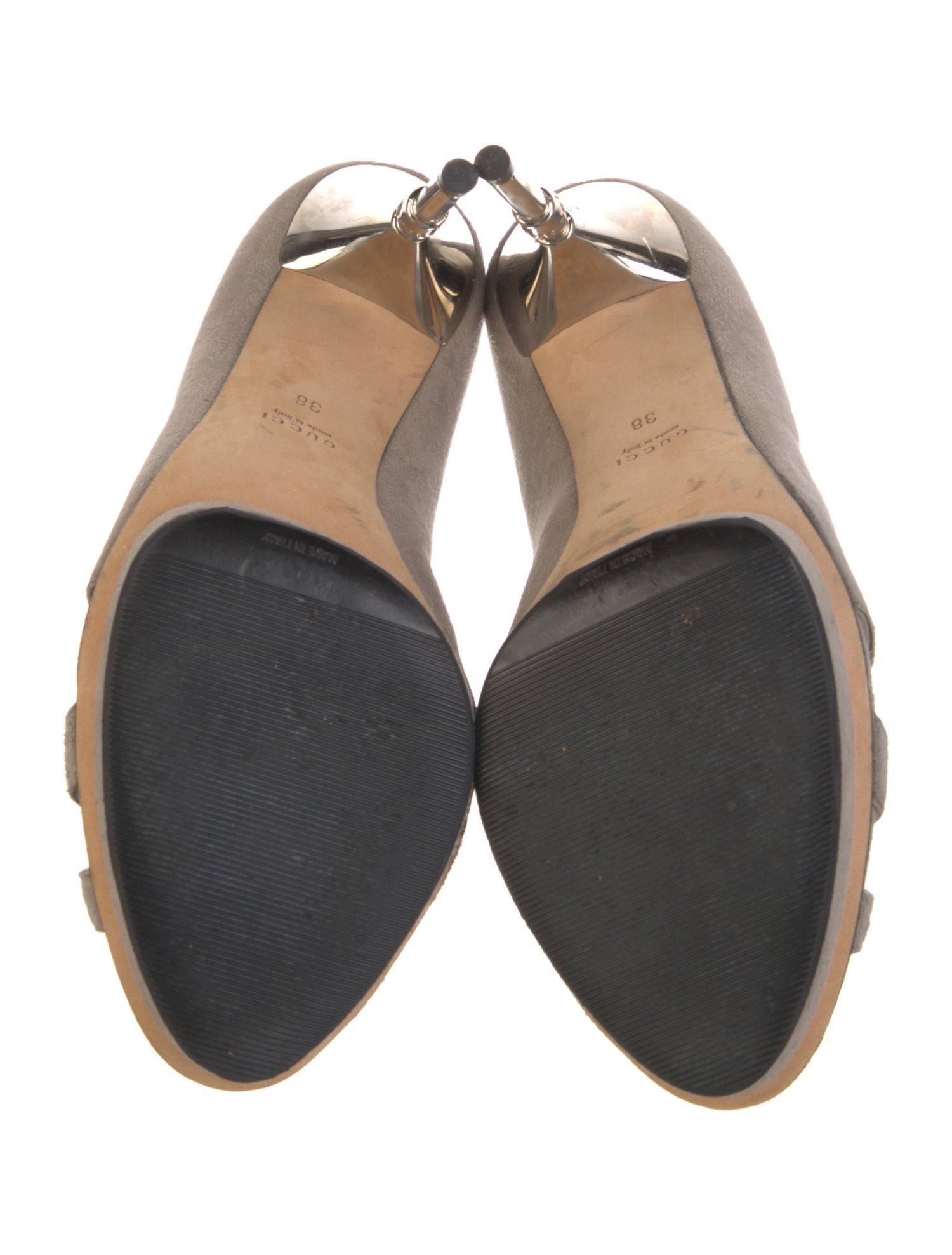 Gucci Horsebit Accent Suede Slingback Sandals