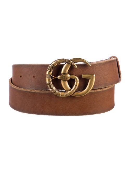 Gucci Double G Logo Leather Belt