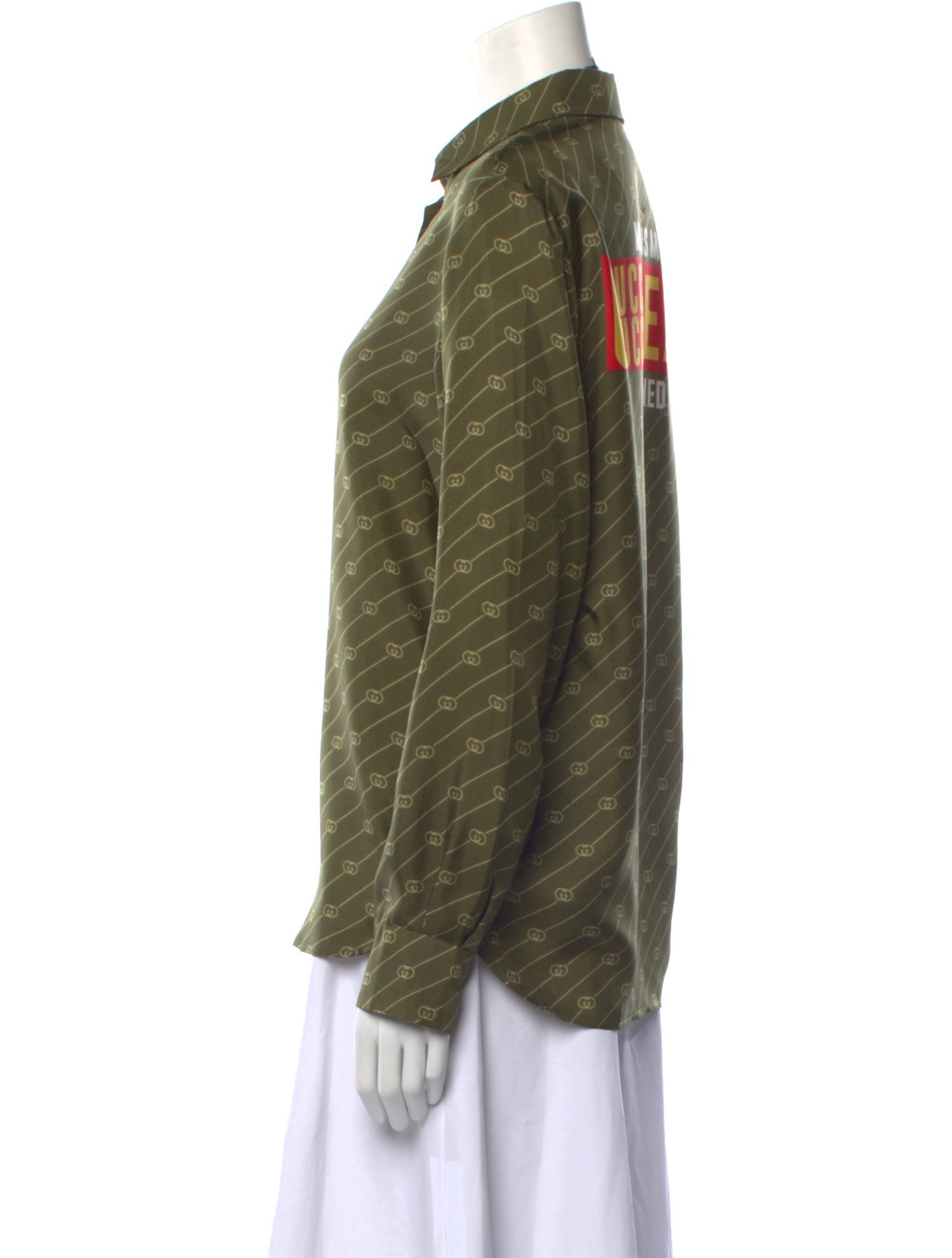 Gucci Silk Printed Button-Up Top