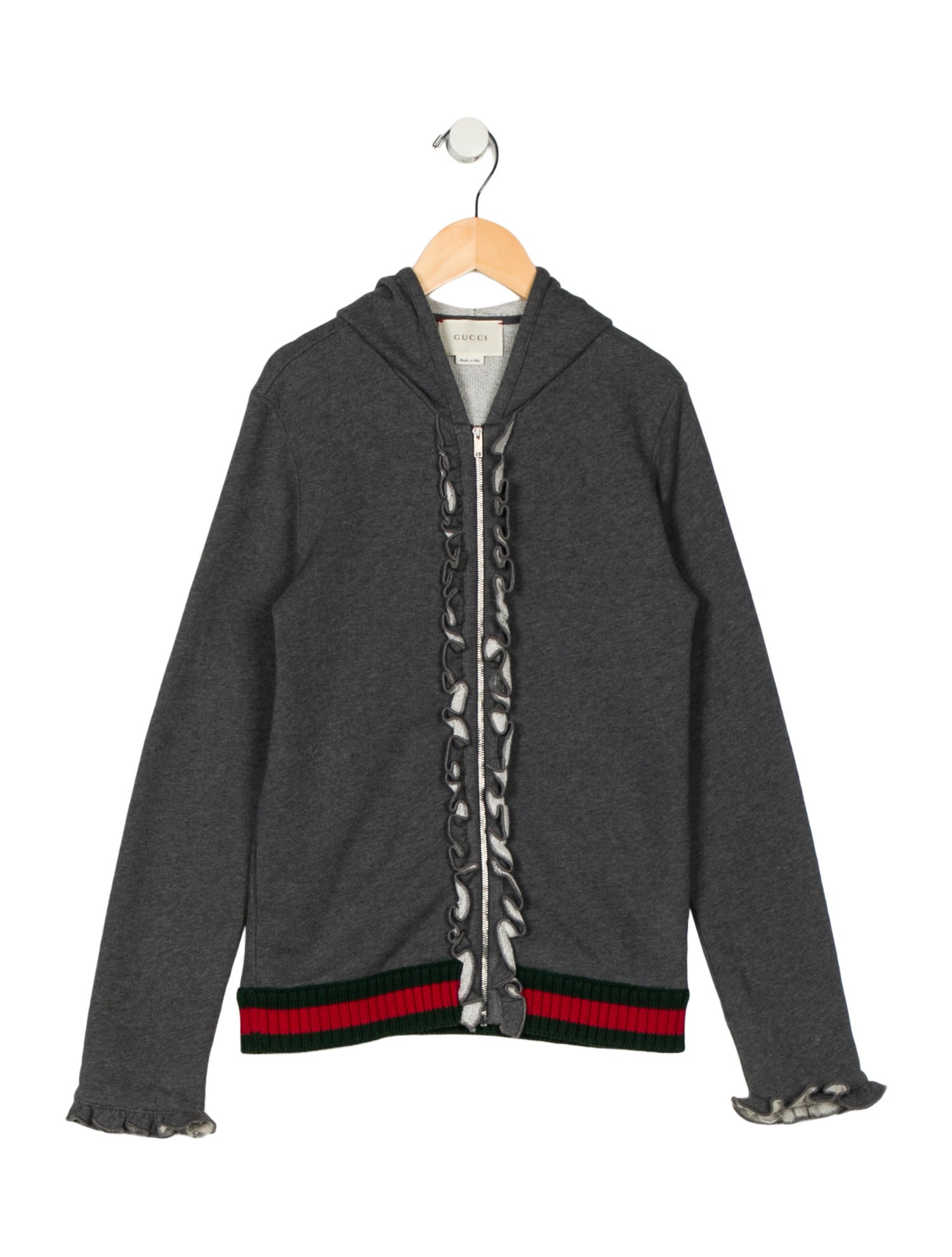 Gucci Kids Web Zip Up Sweatshirt