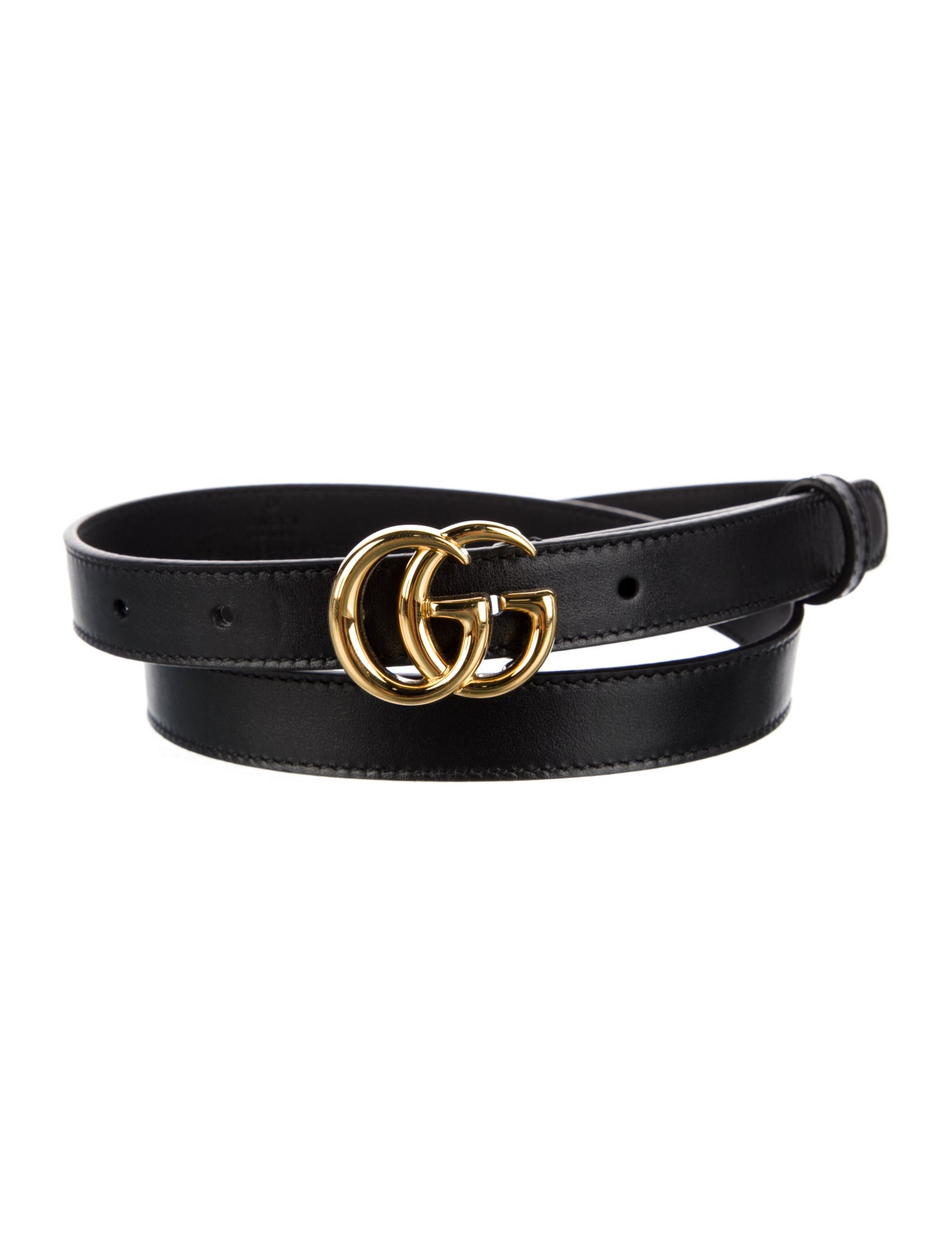 Gucci Double G Logo Skinny Belt
