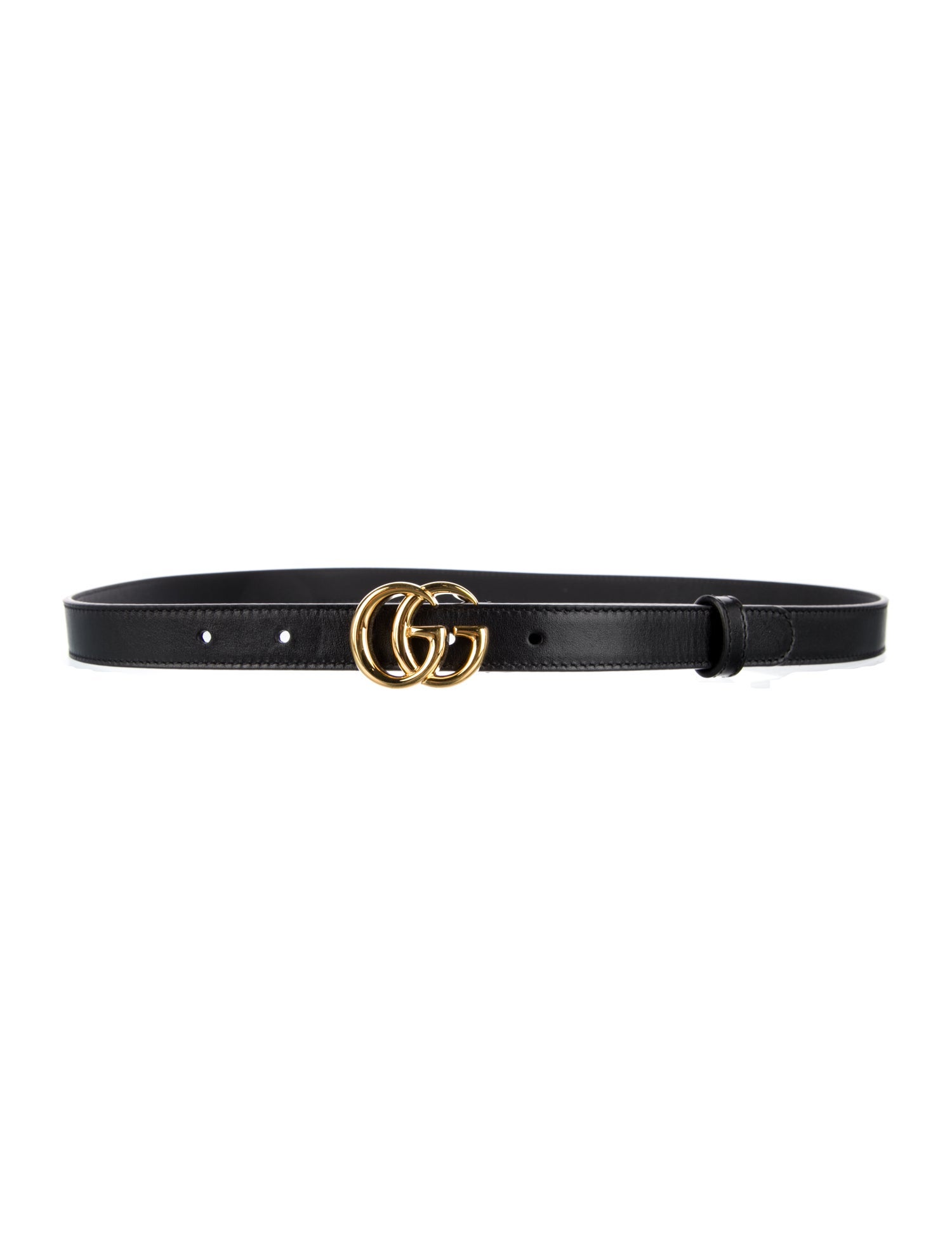 Gucci Double G Logo Skinny Belt