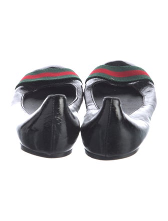 Gucci Web Accent Patent Leather Ballet Flats