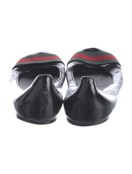 Gucci Web Accent Patent Leather Ballet Flats