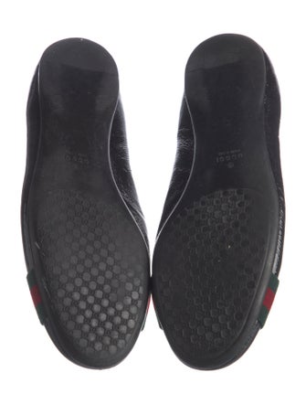 Gucci Web Accent Patent Leather Ballet Flats