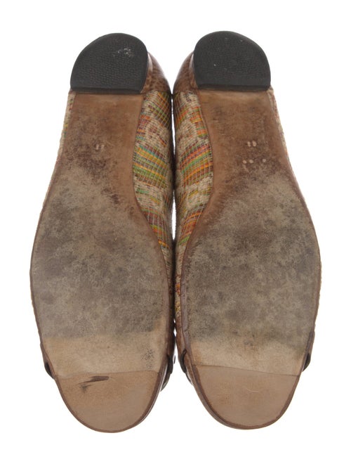 Gucci Horsebit Accent Raffia Ballet Flats
