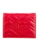 Gucci Matelasse GG Marmont Card Case Double G Logo Compact Wallet