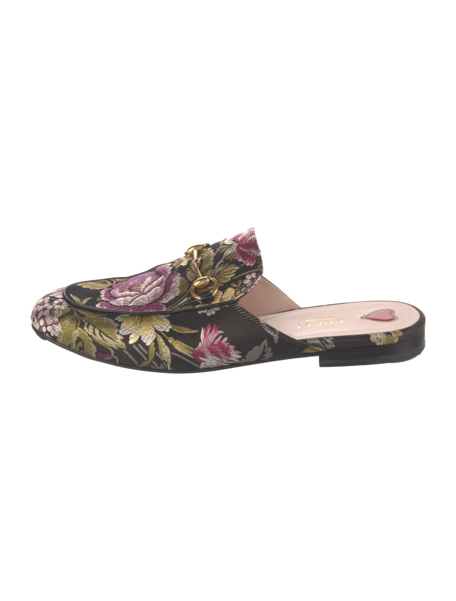 Gucci Flora Print Satin Mules