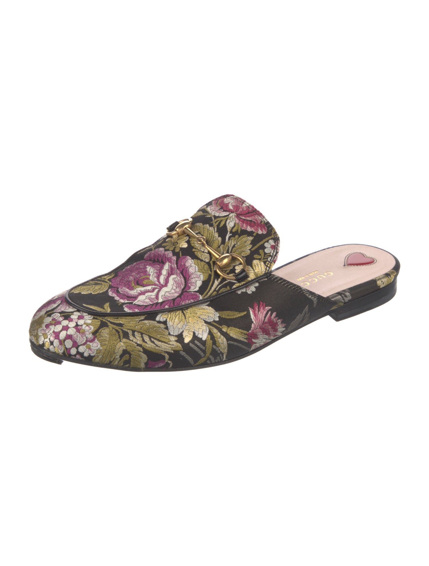 Gucci Flora Print Satin Mules