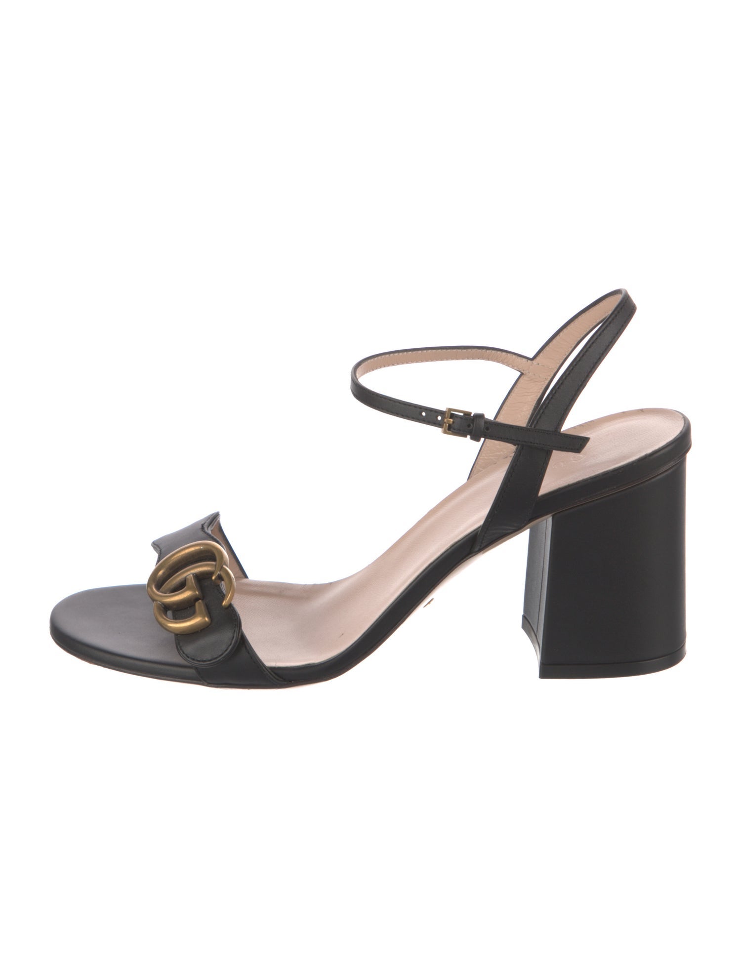 Gucci Double G Logo Leather Sandals