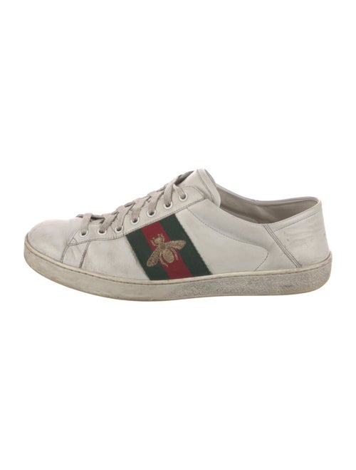 Gucci Web Accent Leather Sneakers