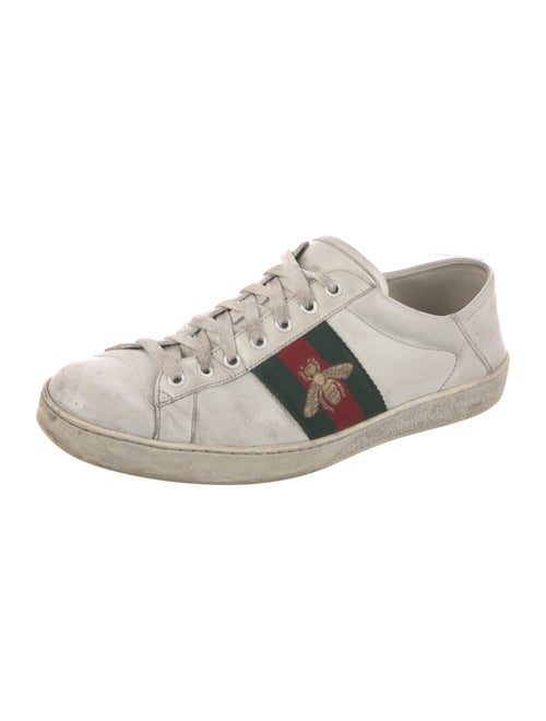 Gucci Web Accent Leather Sneakers