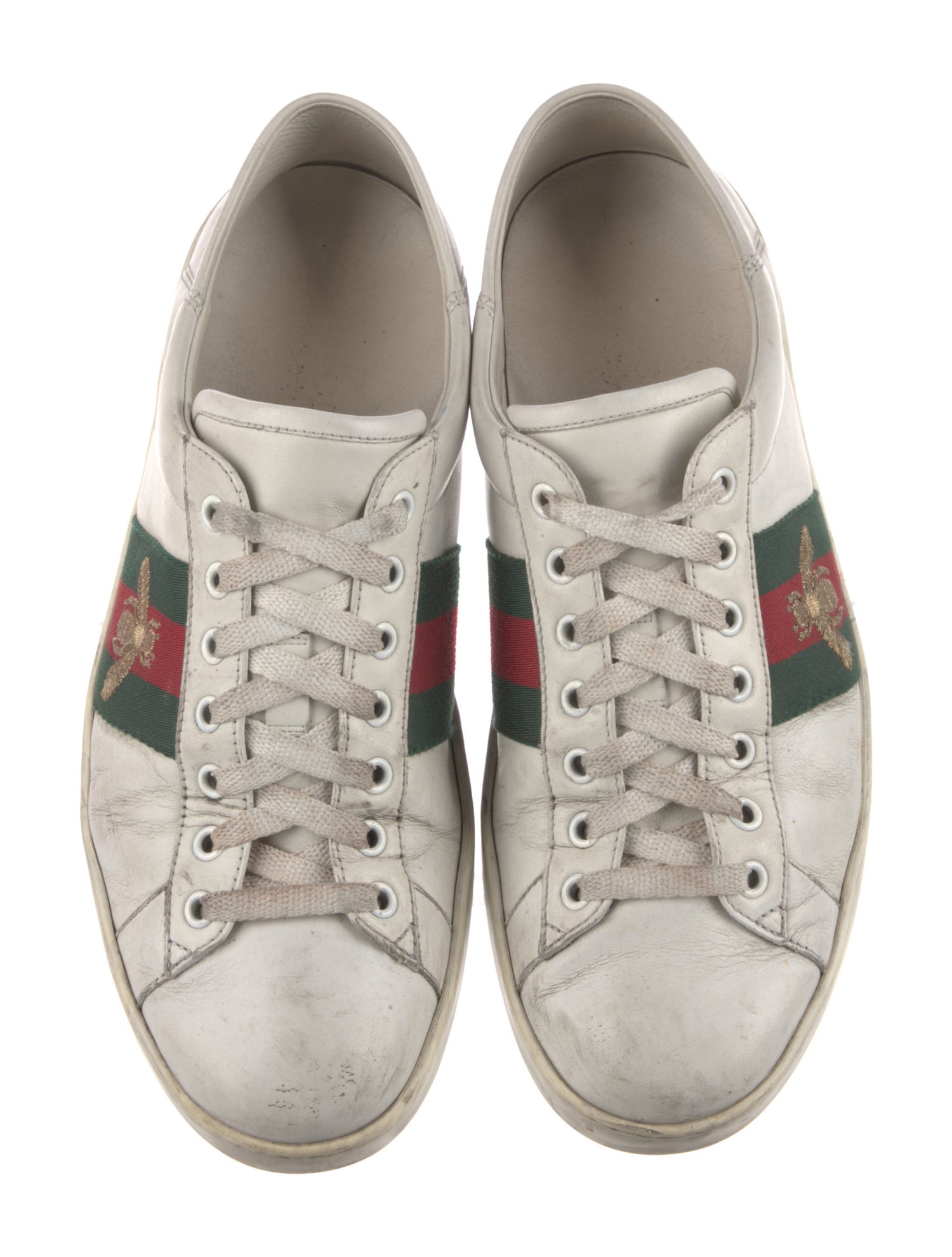 Gucci Web Accent Leather Sneakers