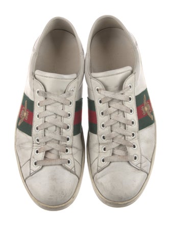 Gucci Web Accent Leather Sneakers