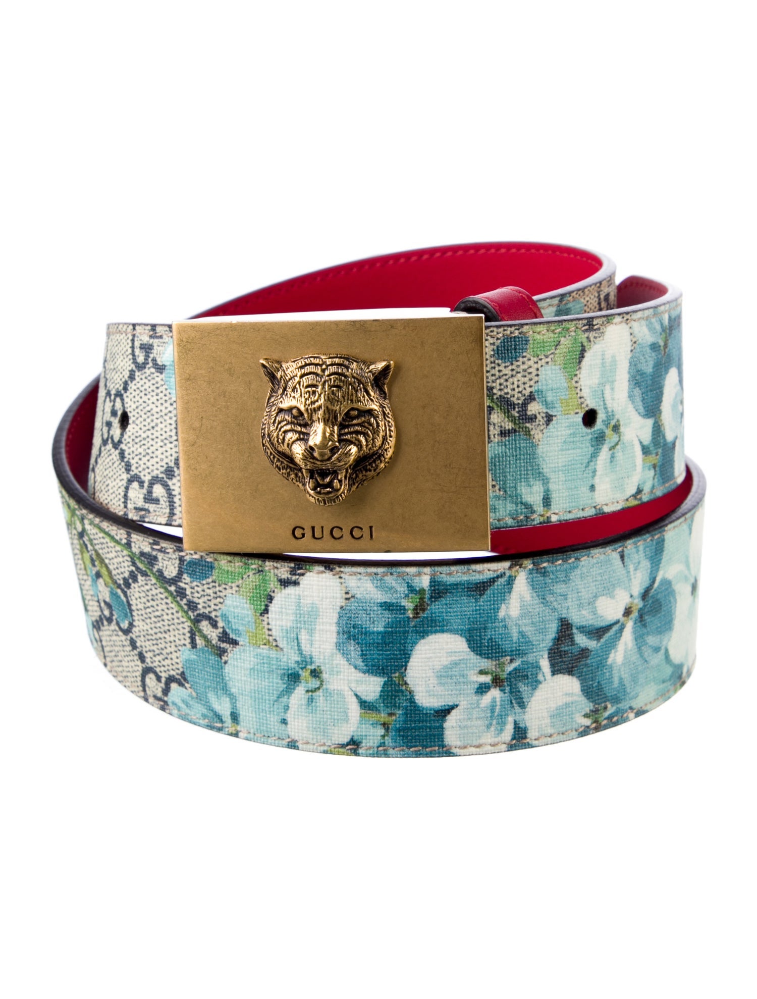 Gucci Blooms Print Leather Belt Kit