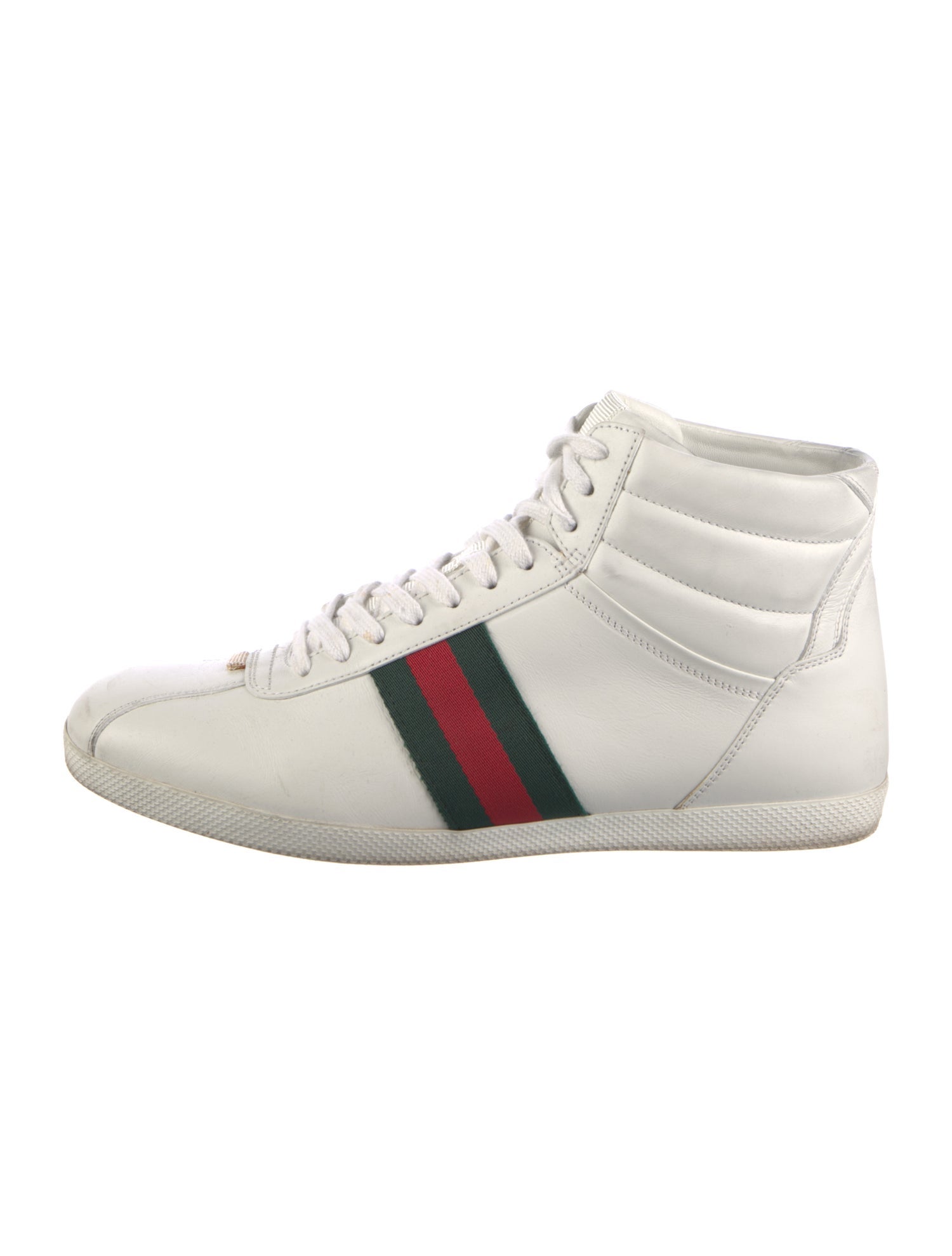 Gucci Web Accent Leather Sneakers