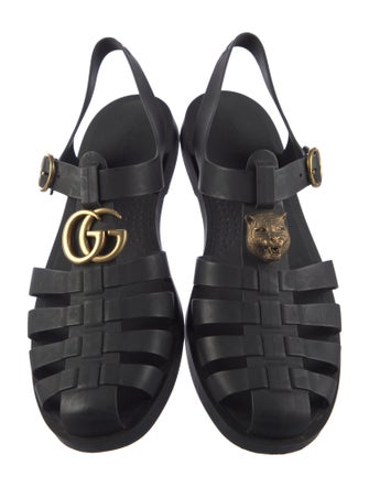 Gucci Double G Logo Rubber Sandals