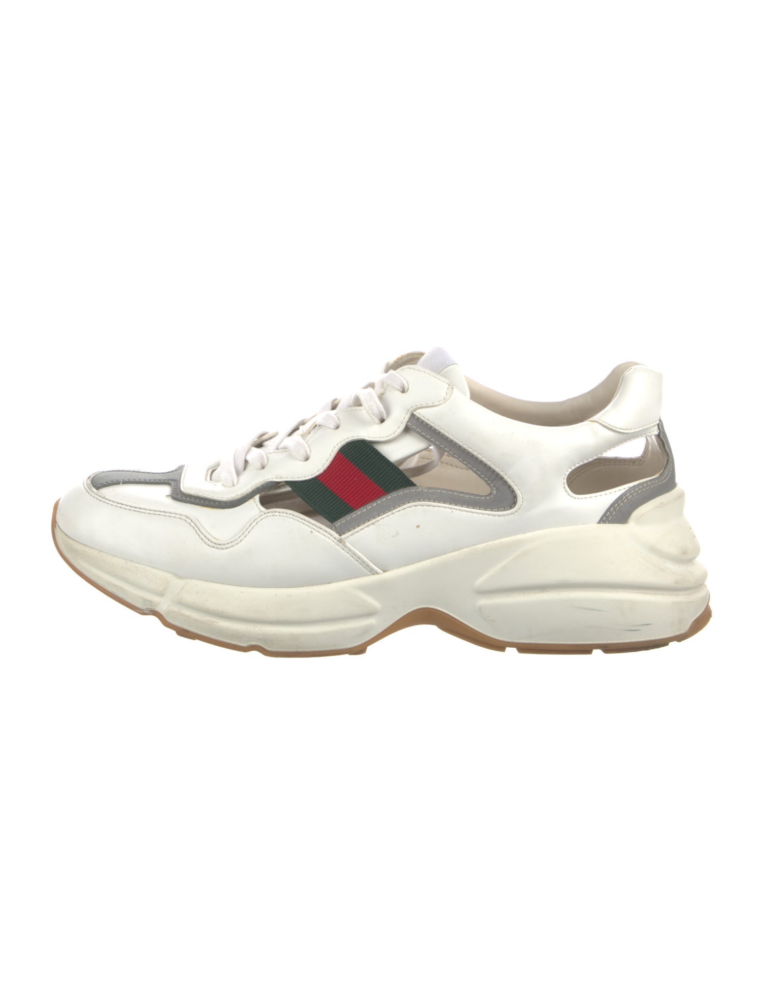 Gucci Web Accent Leather Athletic Sneakers