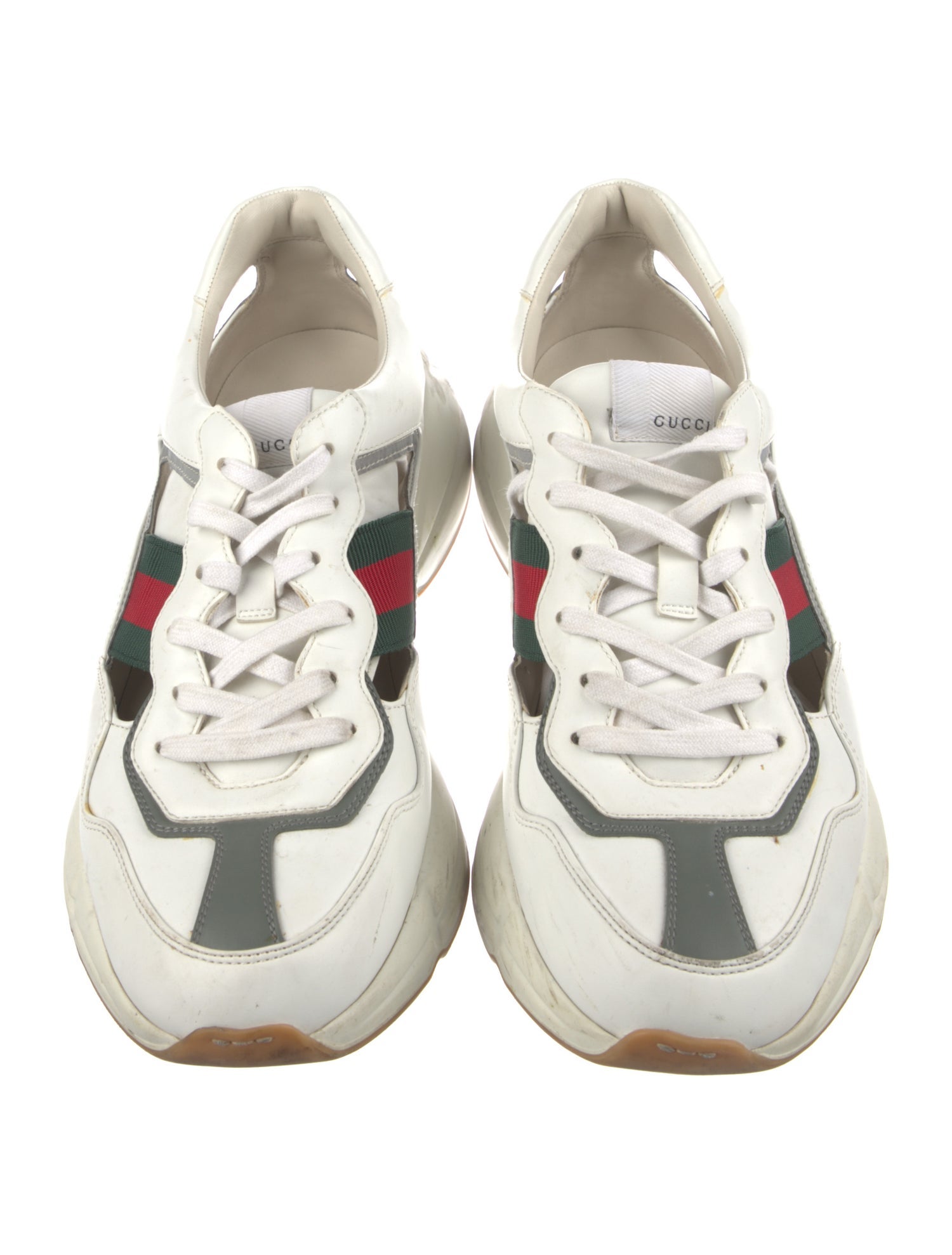 Gucci Web Accent Leather Athletic Sneakers