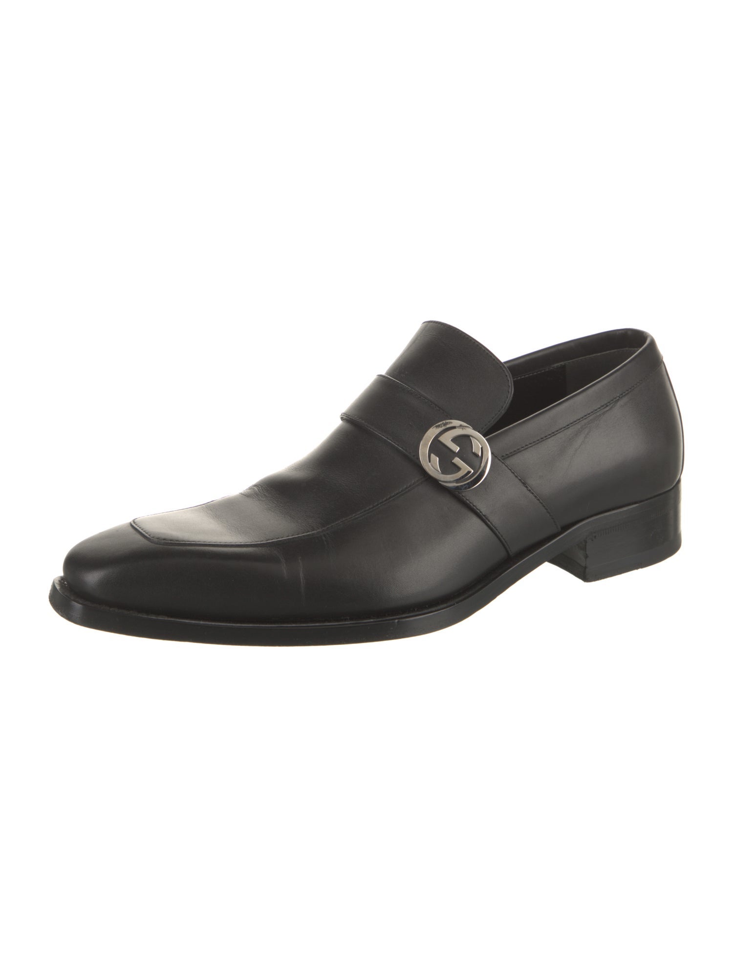 Gucci Interlocking G Logo Leather Dress Loafers