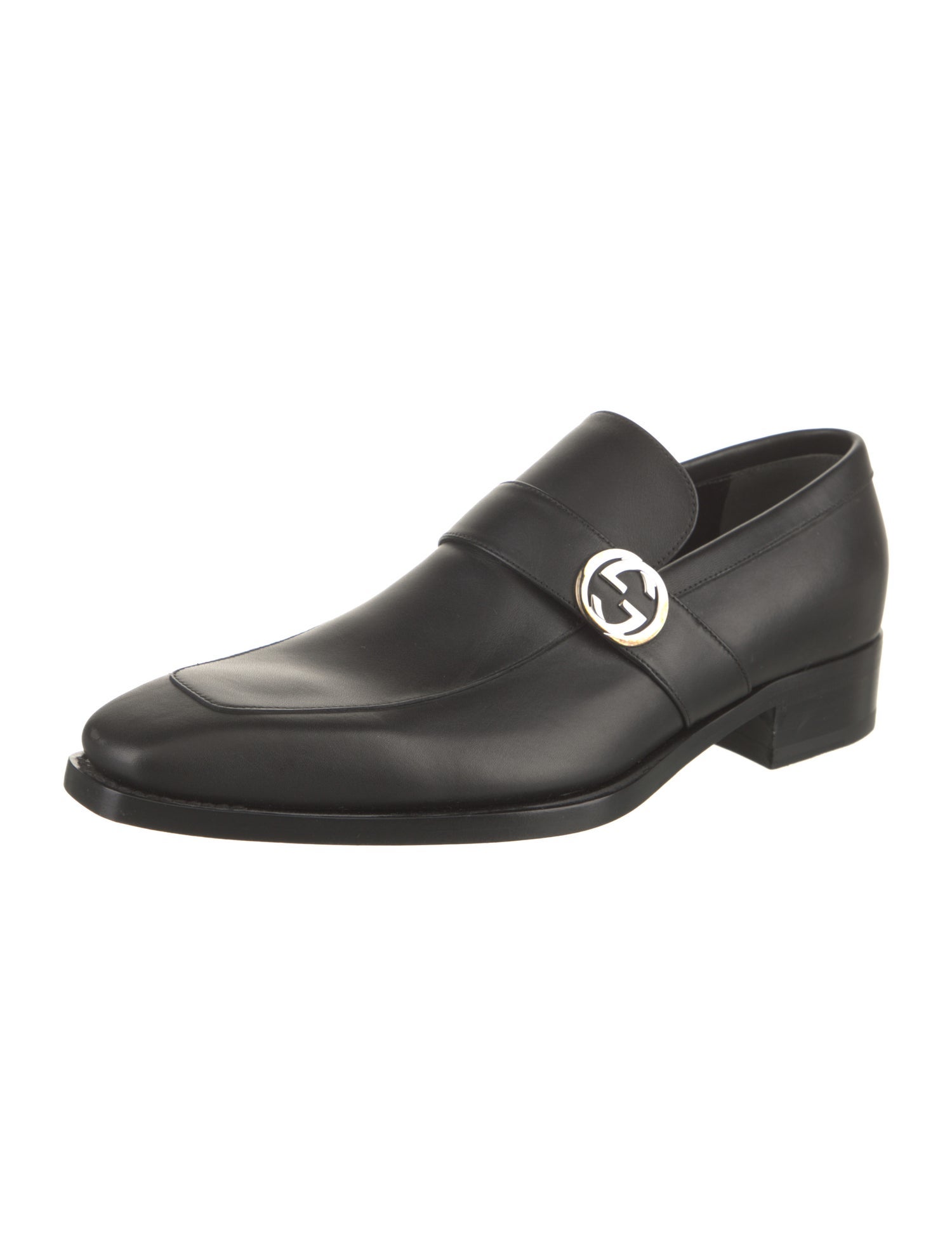 Gucci Interlocking G Logo Leather Loafers