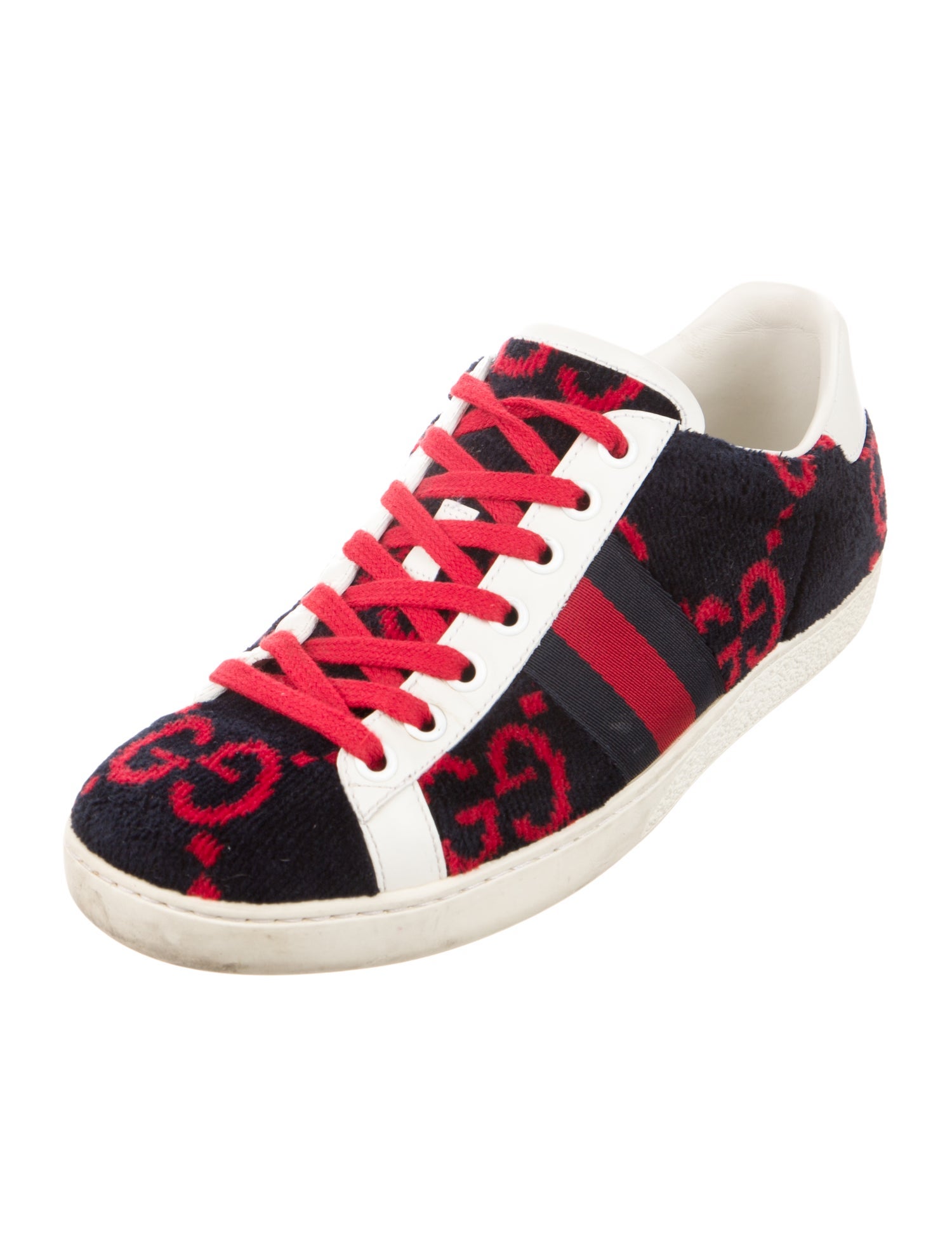Gucci Sylvie Web Accent Wool Sneakers