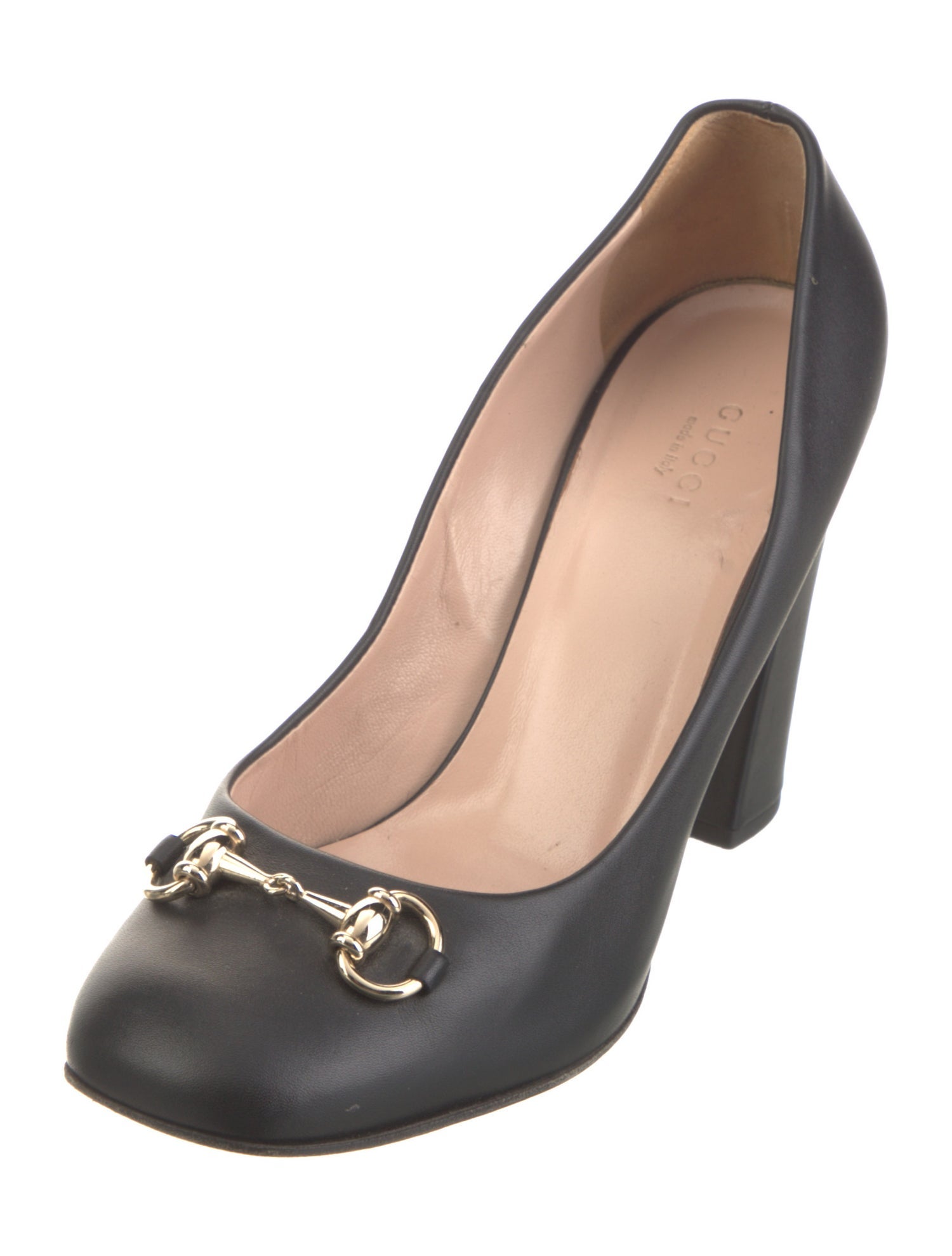 Gucci Horsebit Accent Leather Pumps