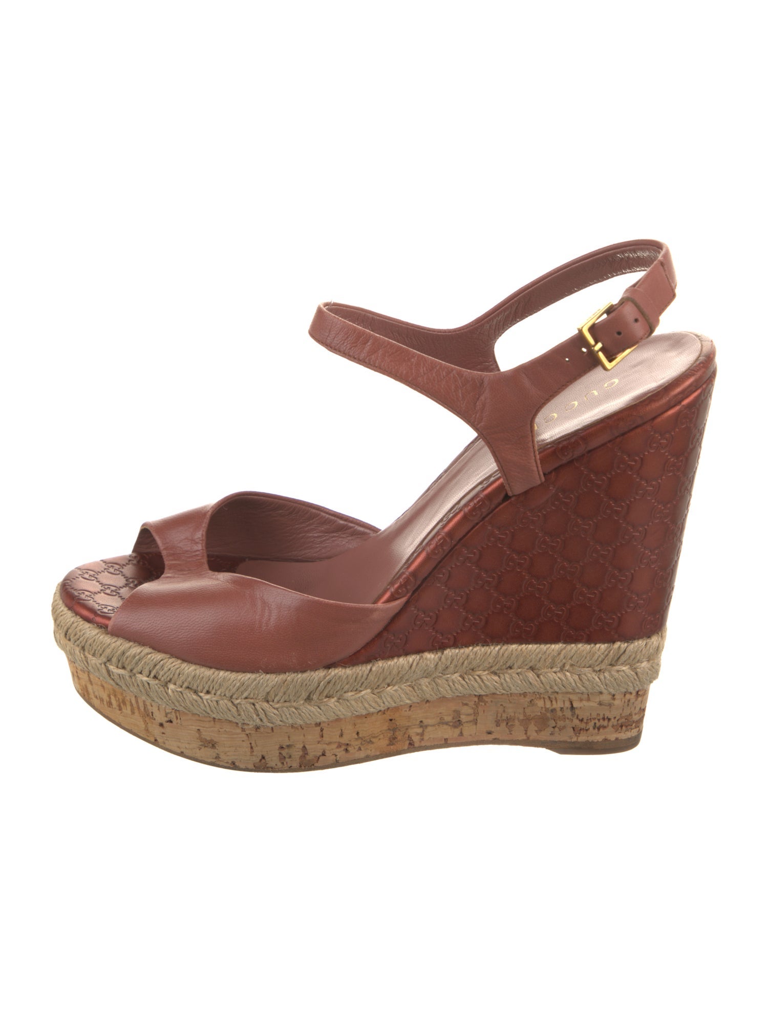 Gucci Microguccissima Pattern Leather Espadrilles