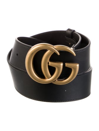 Gucci Double G Logo Leather Belt
