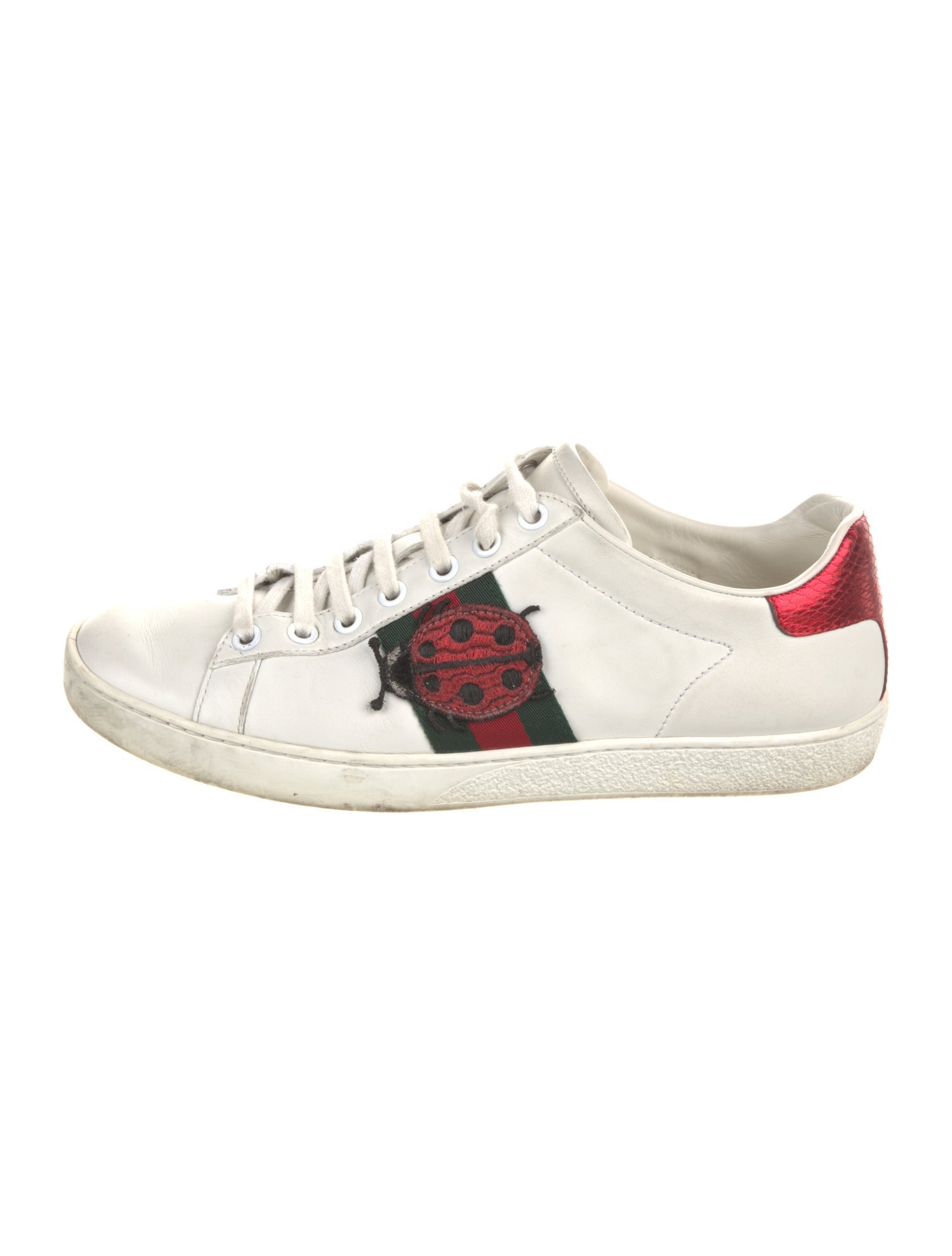 Gucci Web Accent Leather Sneakers