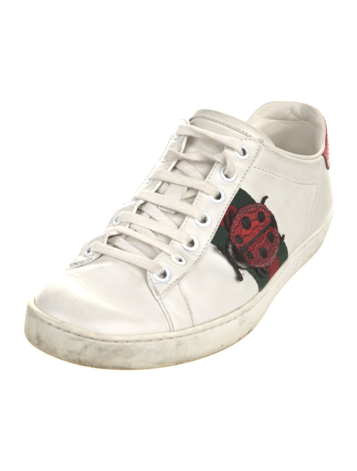 Gucci Web Accent Leather Sneakers