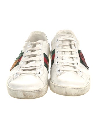 Gucci Web Accent Leather Sneakers