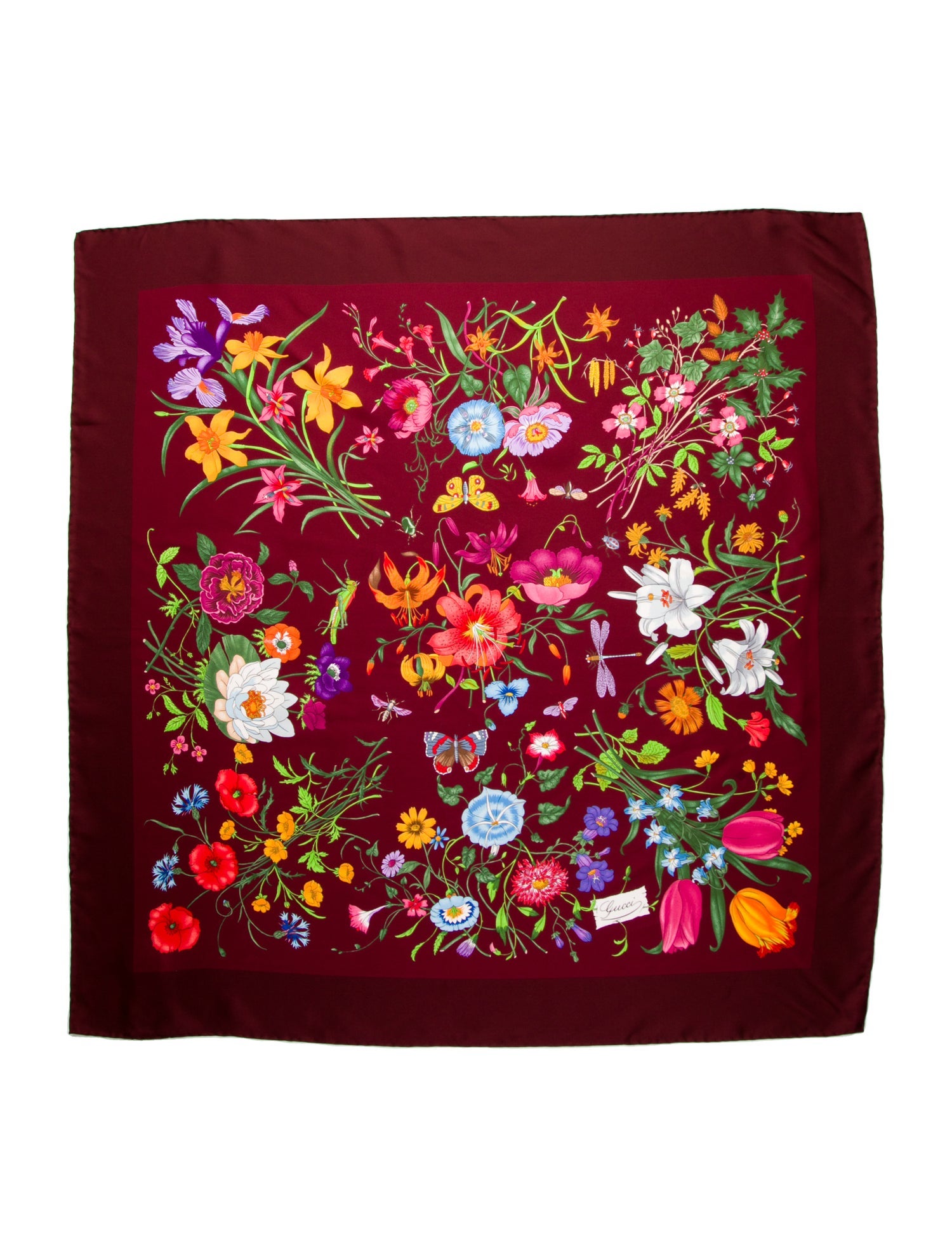Gucci Silk Blooms Print Scarf
