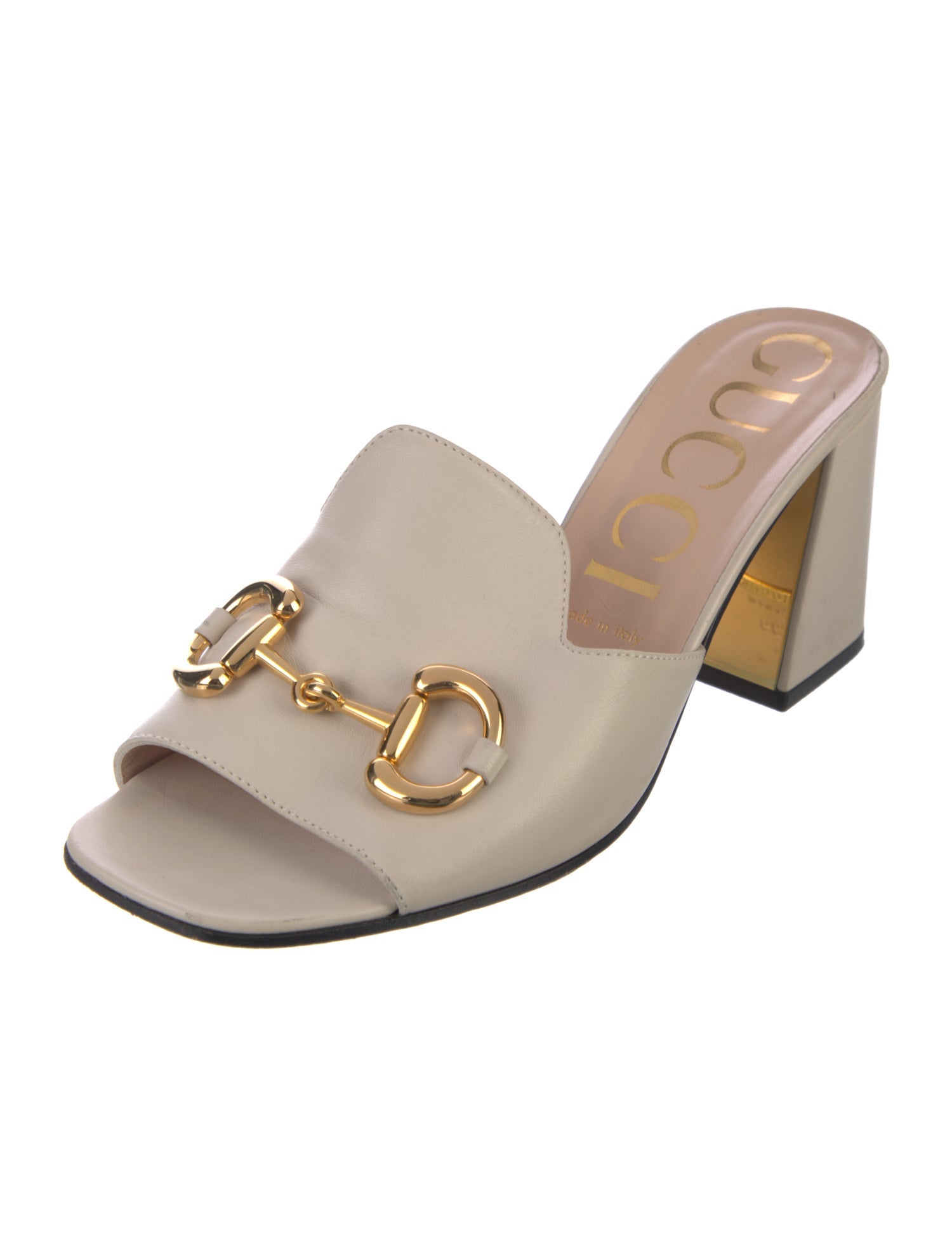 Gucci 1955 Horsebit Accent Leather Slides